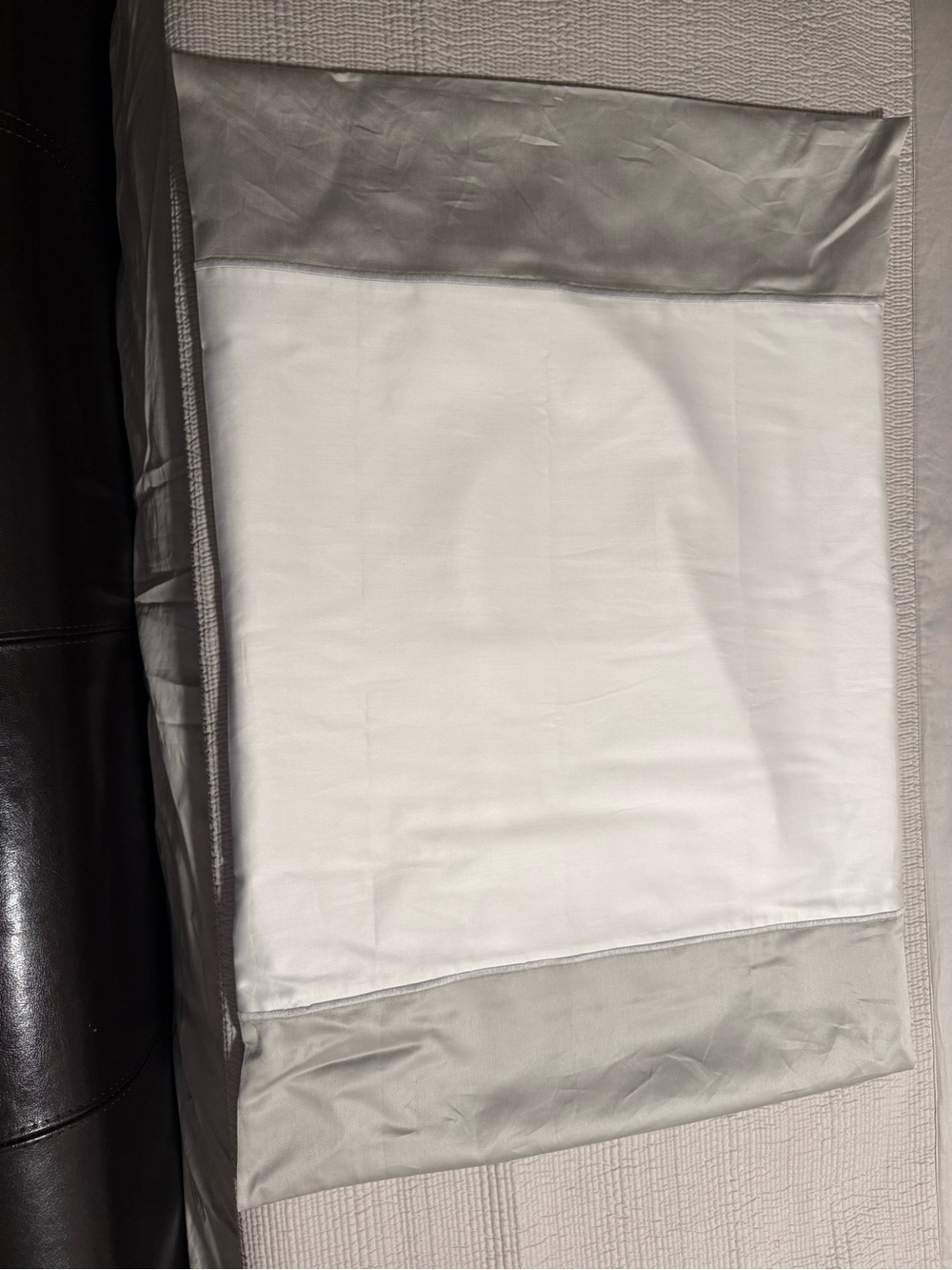 Restoration Hardware White and Silver Pillow Sham